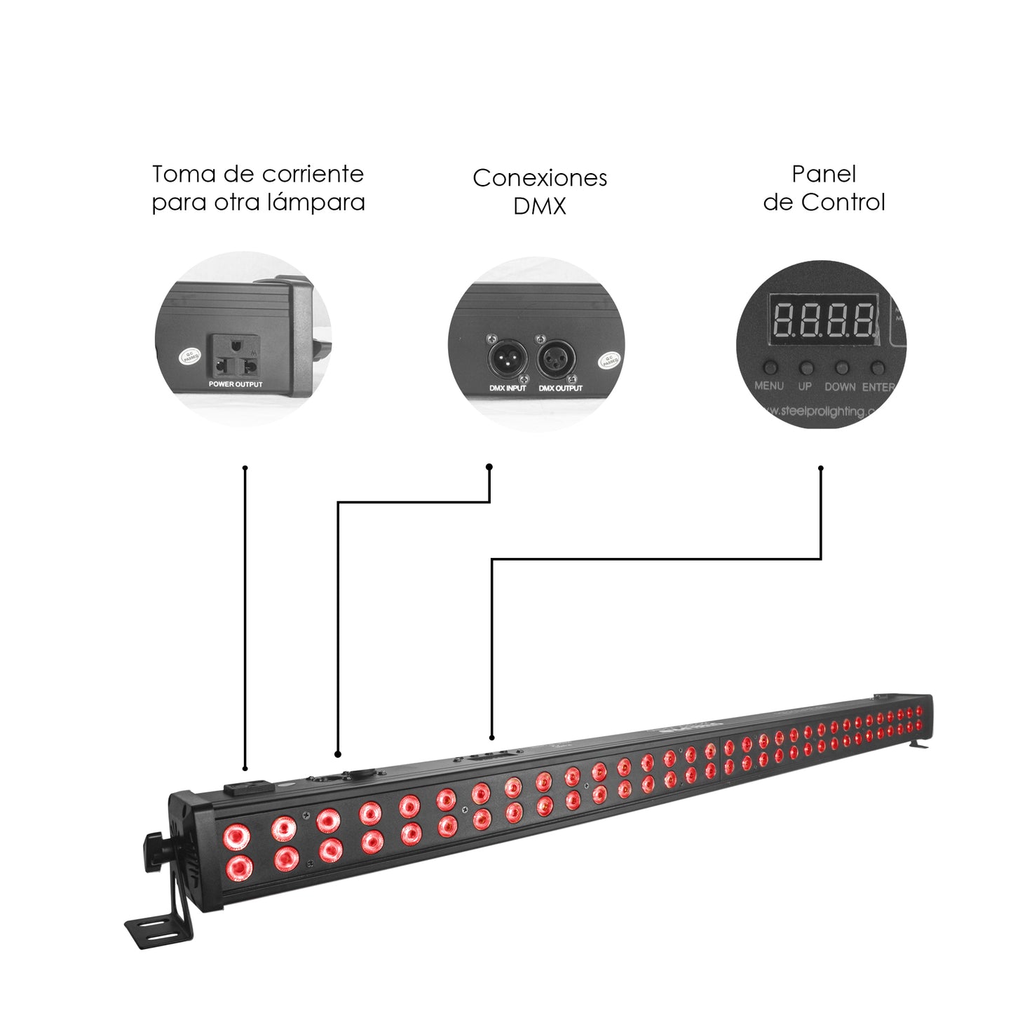 Barra De 64 LEDs por 2W Full Color, 3 En 1