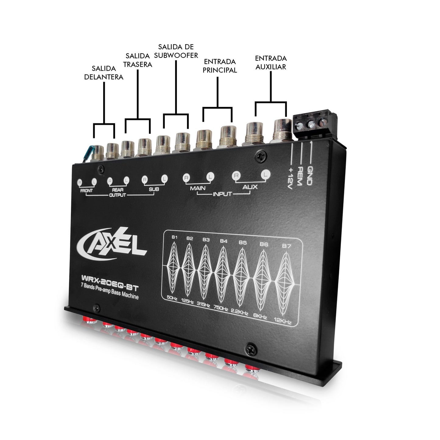 Ecualizador Preamplificado de 7 Bandas con control de Subwoofer  y Bluetooth Axel By Steelpro
