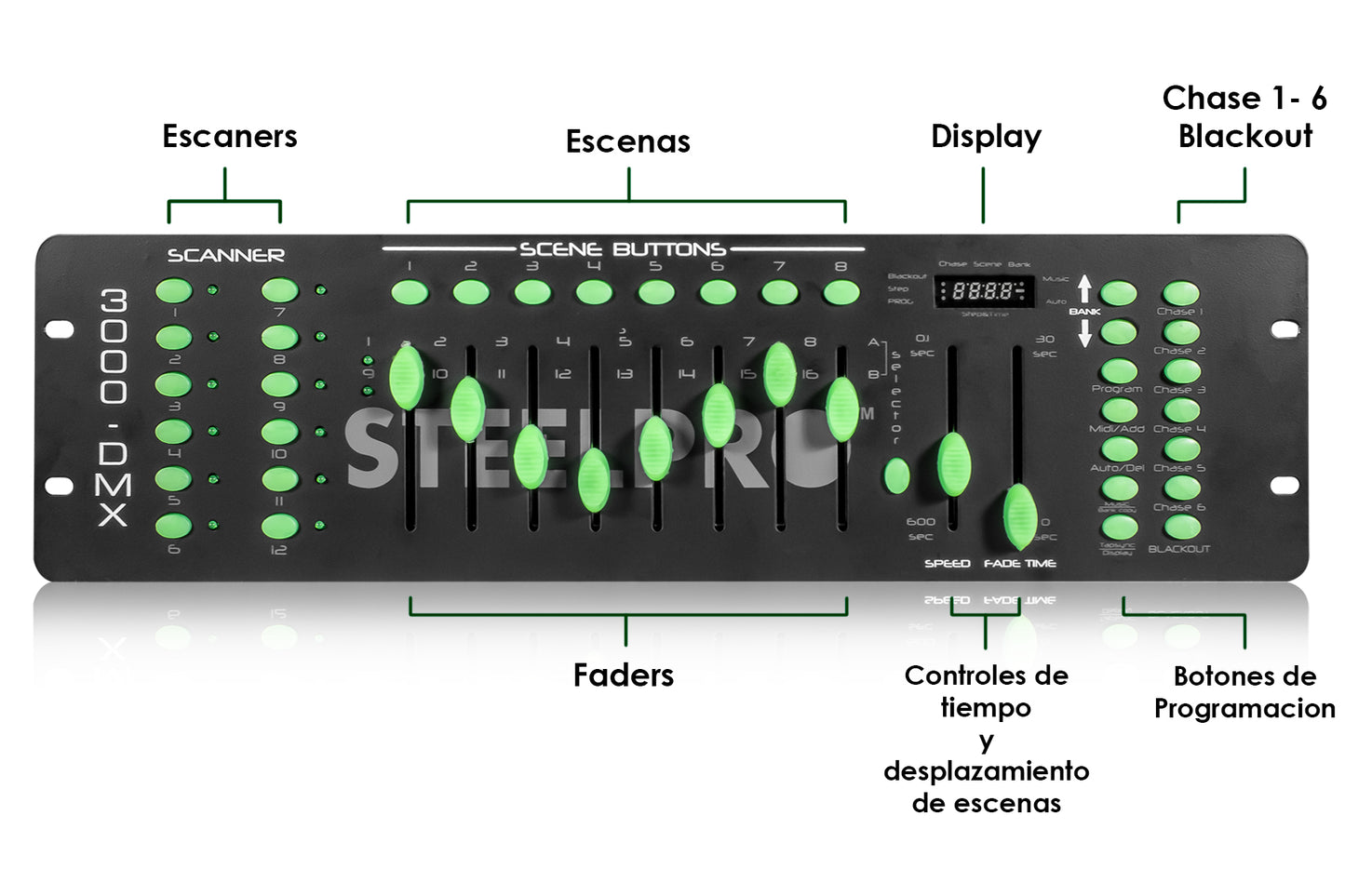 Controlador Profesional Para Luces, DMX512 GLOW