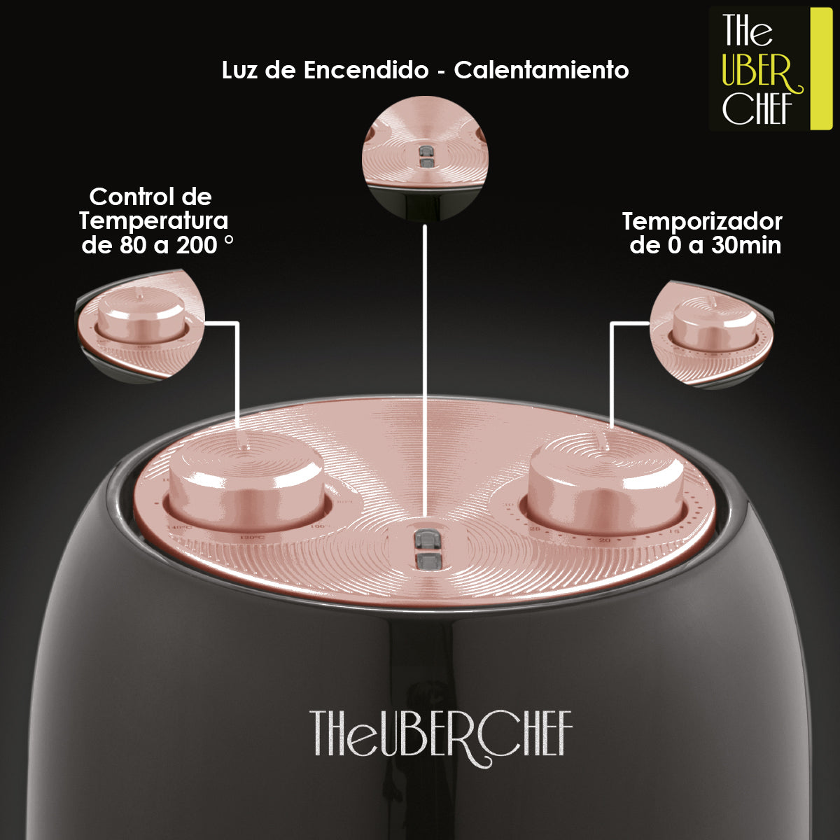 Freidora De Aire con Capacidad de2.5 Litros TheUberChef