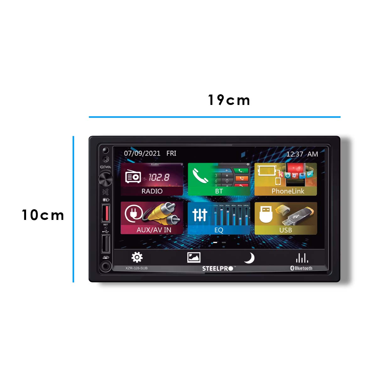Autoestéreo de Pantalla Táctil de 7" con Mirror Link y Bluetooth, XZR-328-SUB
