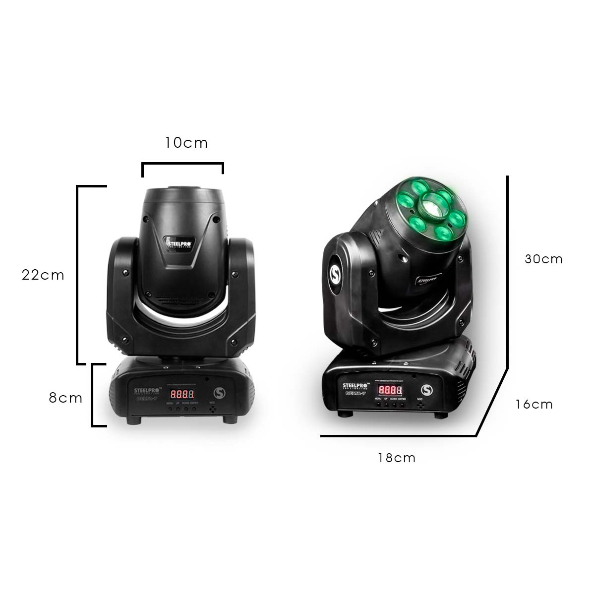 Par Cabezas Moviles WASH + SPOT, 4en1, RGBW con Case