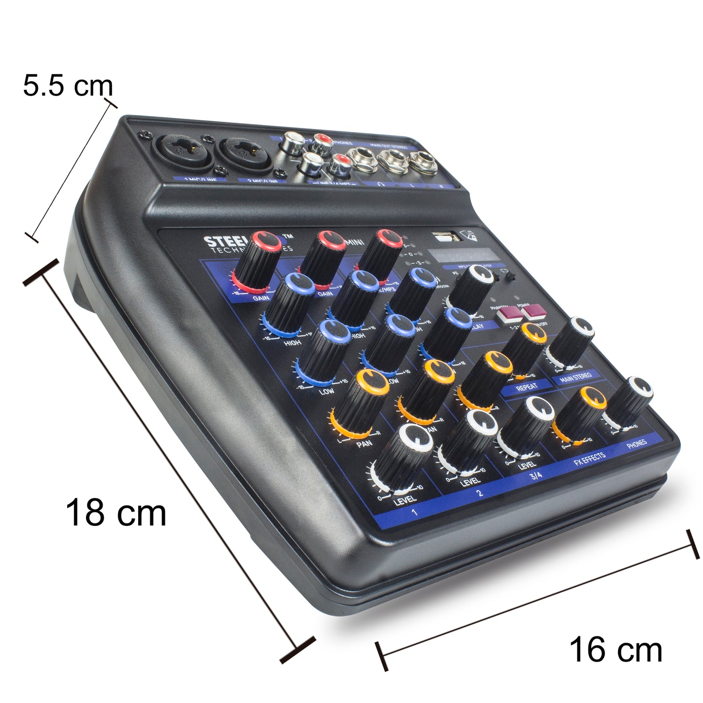 Mezcladora de 4 Canales Bluetooth, Interfaz De Sonido