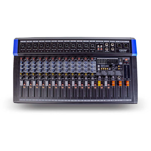 Mezcladora de 12 Canales con Tarjeta De Sonido Y Bluetooth