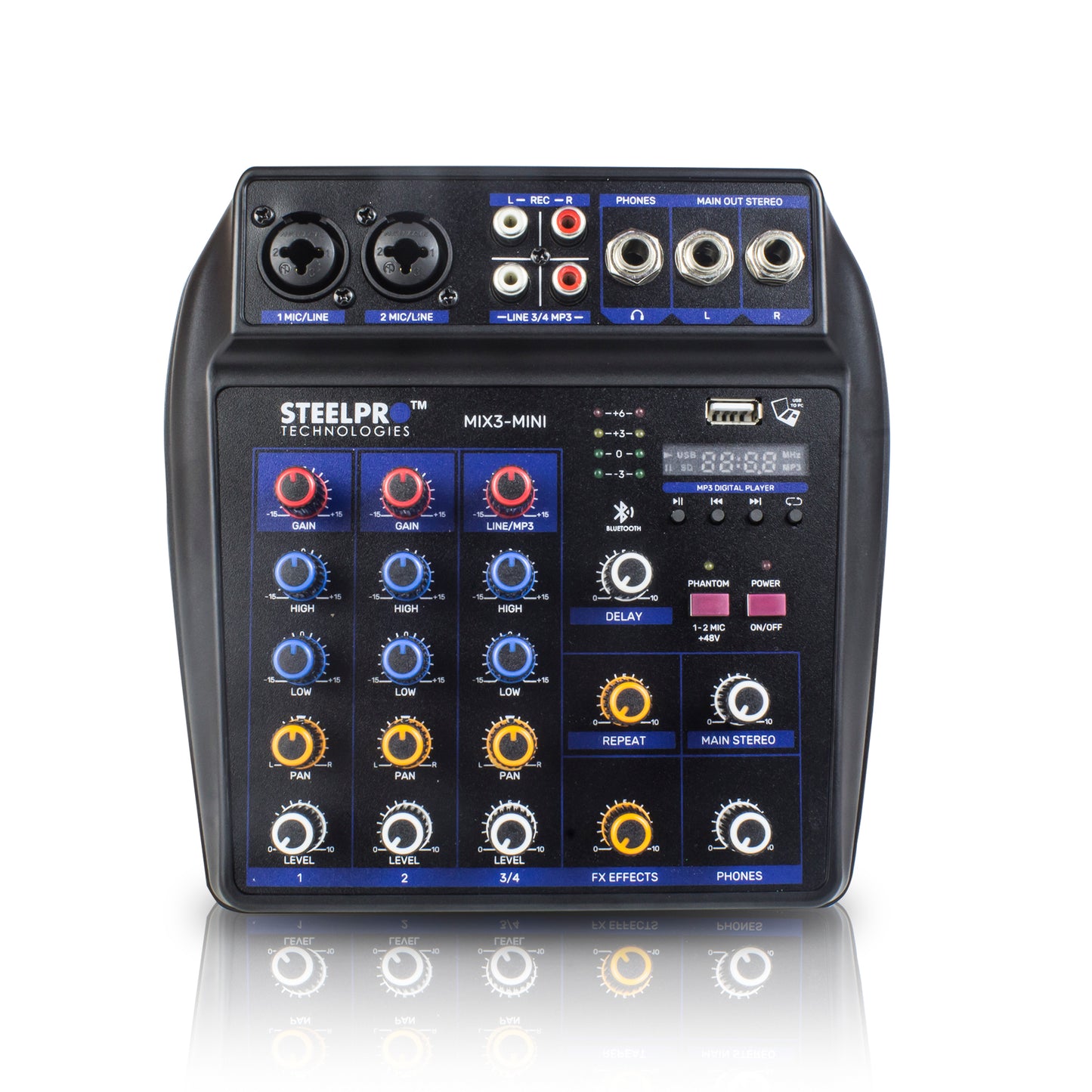 Mezcladora de 4 Canales Bluetooth, Interfaz De Sonido