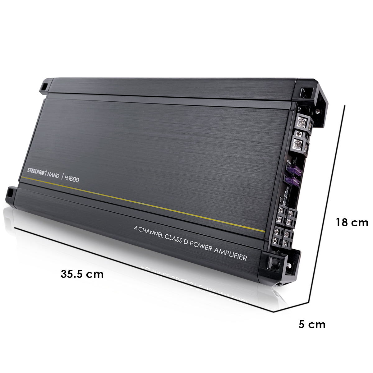 Amplificador Clase D de 4 Canales Para Auto de 1600 Watts NANO