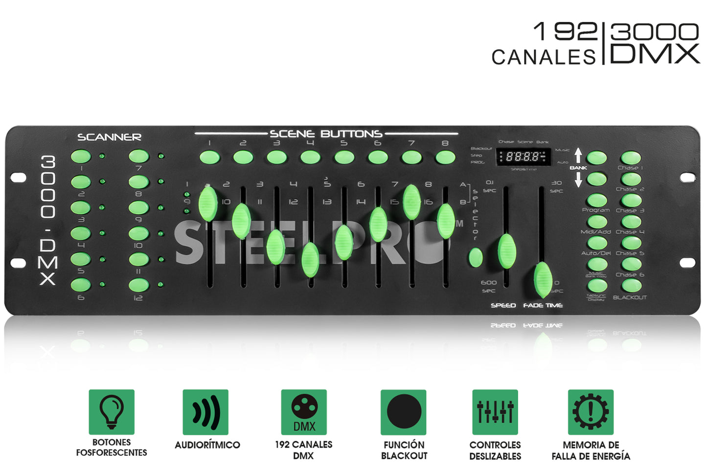 Controlador Profesional Para Luces, DMX512 GLOW